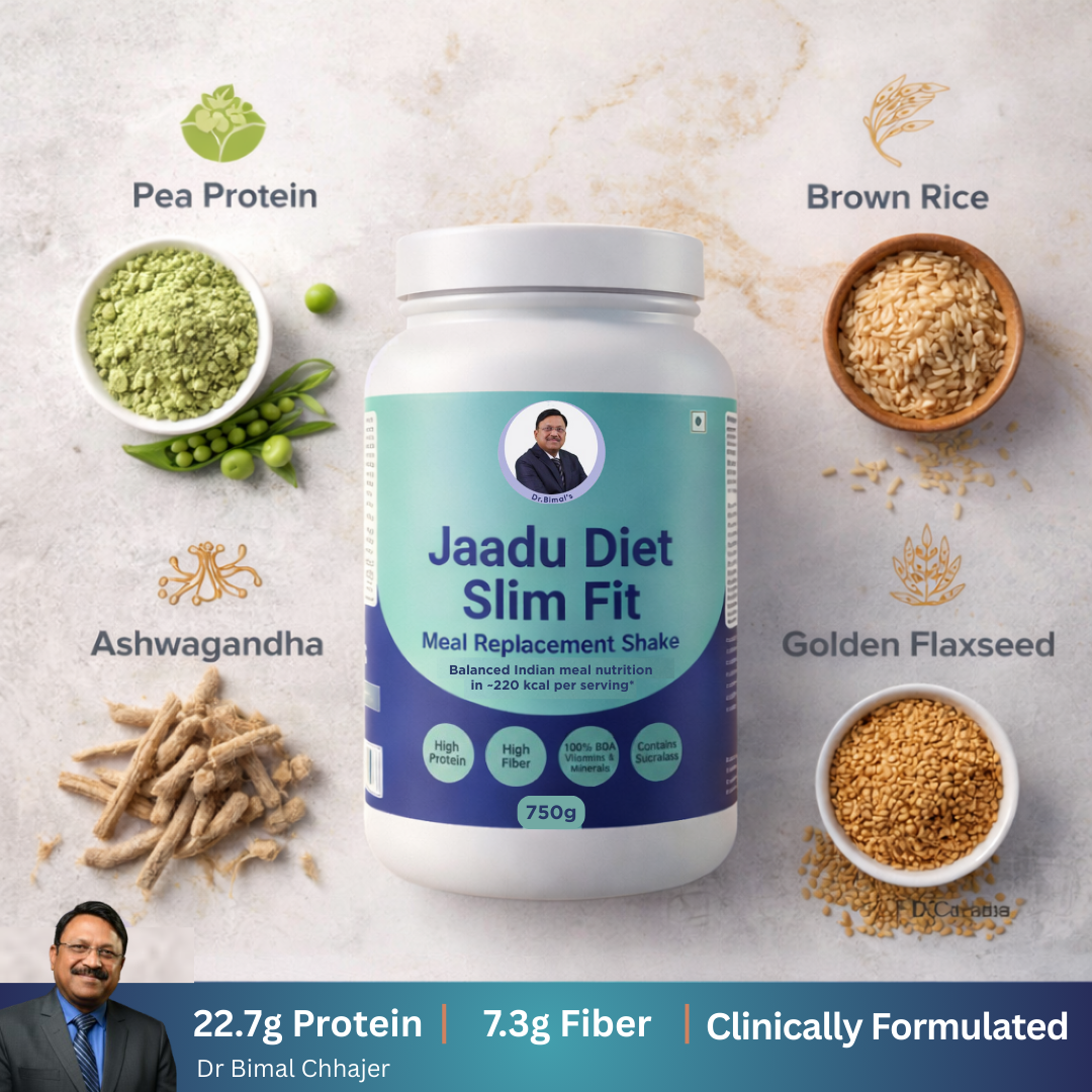 Jaadu Diet Slim Fit Meal Replacement Shake - 750g Pack | Clinically Formulated by Dr. Bimal Chhajer