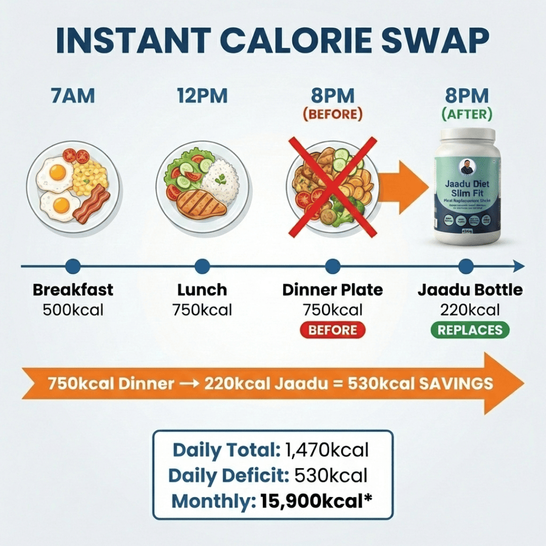 Dr. Bimal's Jaadu Diet Slim Fit Meal Replacement 420g Pack | 21g Protein 12g Fiber in just 220kcal | Vanilla Flavor