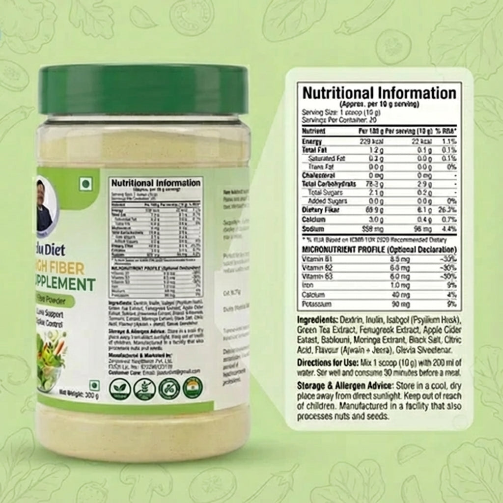 High Fiber Supplement | 300 Grams Pack | Ajwain Jeera Flavor
