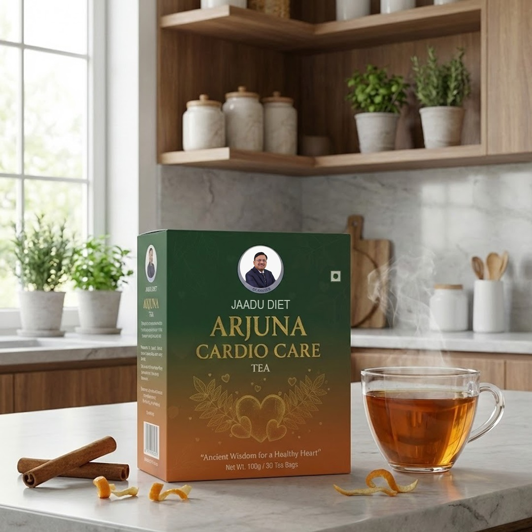 Jaadu Diet Arjuna Heart Tea with Ashwagandha, Shankhpushpi & Brahmi - Natural Support for Heart Health, Blood Pressure, Cholesterol & Circulation | 30 Premium Tea Bags