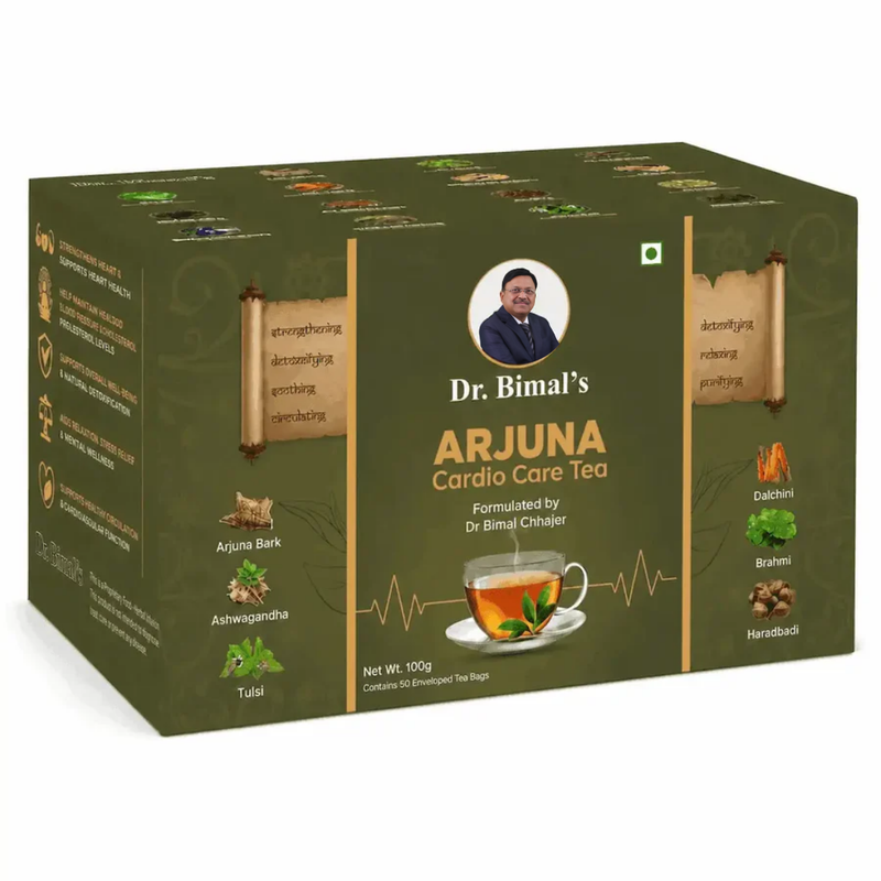 Dr. Bimal's Arjuna Cardio Care Tea with Ashwagandha, Shankhpushpi & Daalchini | 50 Tea Bags